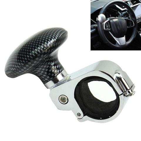 Stylish Carbon Fiber Car Steering Wheel Auxiliary Control Knob Ball Booster ► Photo 1/6