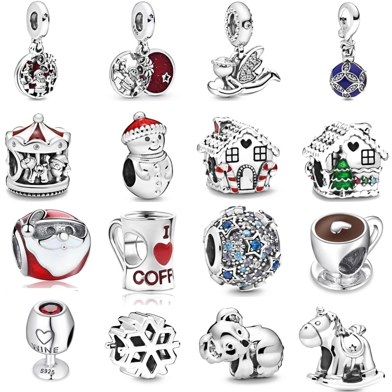 2022 New Christmas House Snowman Santa Charm Bead fit Original Pandora charms silver Bracelet for women DIY making jewelry - Price & Review | AliExpress Seller - NZXLS Store | Alitools.io