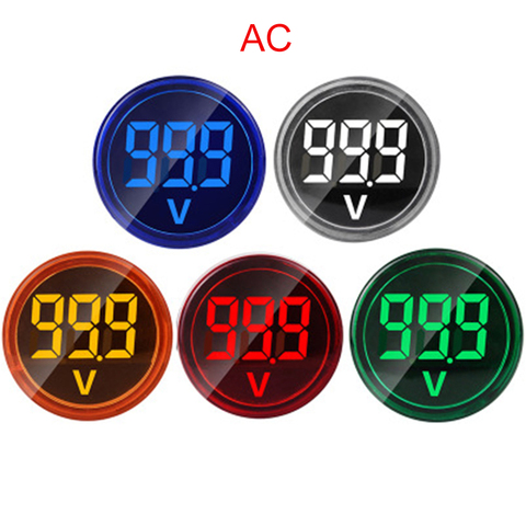 ST16V Mini Voltmeter 220V Round LED Auto Voltage Indicator Digital Voltage Tester Signal  Lamp Indicator AC Lights 60-500V ► Photo 1/6