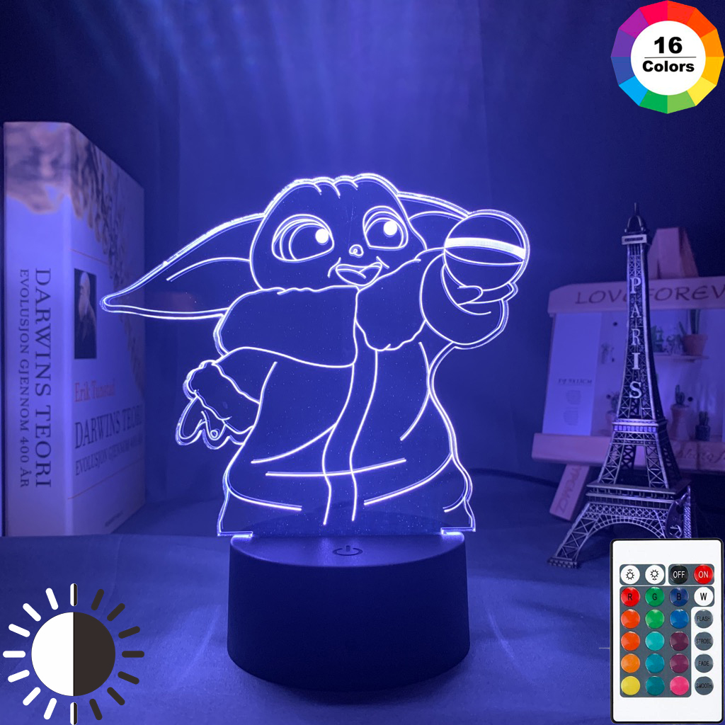 3D Lamp Star Wars Baby Yoda Figure Nightlight for Home Room Decor Kids Child Bir 