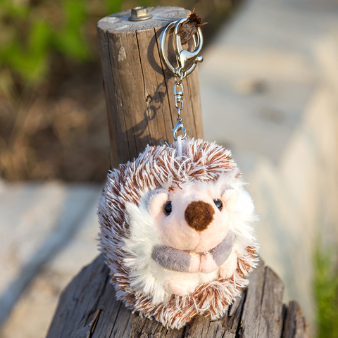 INS Cute Cartoon Hedgehog Doll Pendant Key Chain Ring Ring Car Key Chain Plush Toy Decoration Mobile Phone Bag Lanyard Girl Gift ► Photo 1/6