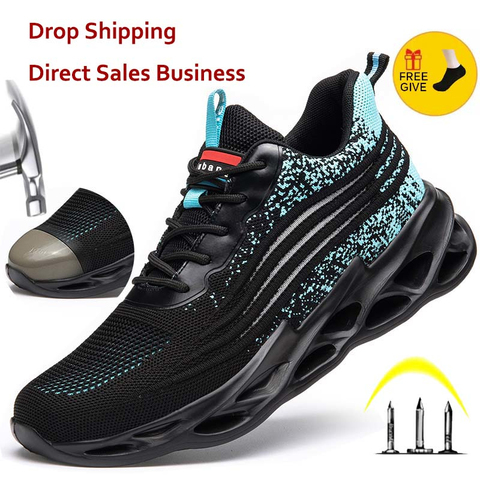 XPUHGM Brand Men Safety Shoes Breathable Casual Sneakers Outdoor Tennis With Steel Toe Cap Women Indestructible Ryder Work Boots ► Photo 1/6