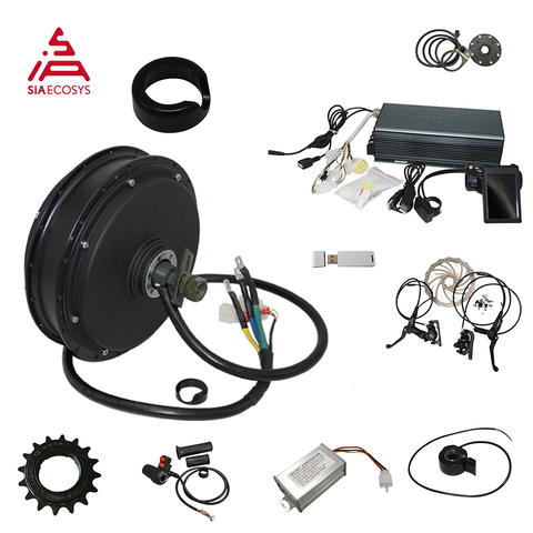 QSMOTOR 205 3KW 50H V3I E-BIKE SPOKE HUB MOTOR KITS WITH TFT H6 speedometer ► Photo 1/6