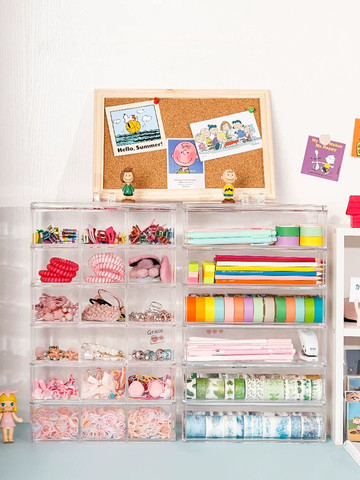 Acrylic Transparent Stationery Storage Drawers Pen Pencil Organizer Holders  Washi Tape Storage Box Desk Organizer Storage