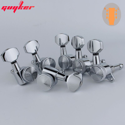 New Chrome Guitar Locking Tuners Electric Guitar Machine Heads Tuners 07SP Lock Silver Guitar Tuning Pegs ( With packaging) ► Photo 1/5