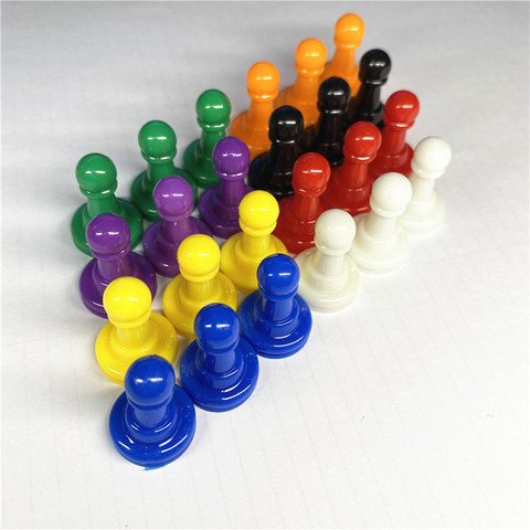 32 Pieces Plastic Pawn Chess Pieces for Board Games Supplement Pack, Component, Tabletop Markers, Arts and Crafts 8 Colors ► Photo 1/6