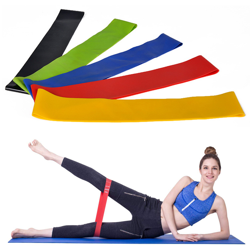 5 Colors Yoga Resistance Rubber Bands Elastic Loop Gym Fitness Equipment Workout