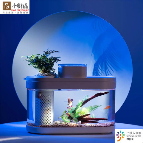 Xiaomi Geometry intelligent Fish Tank Aquaponics Ecosystem Transparent Aquarium Smart fish feeder Fish Tank Wi-Fi smart box ► Photo 1/6