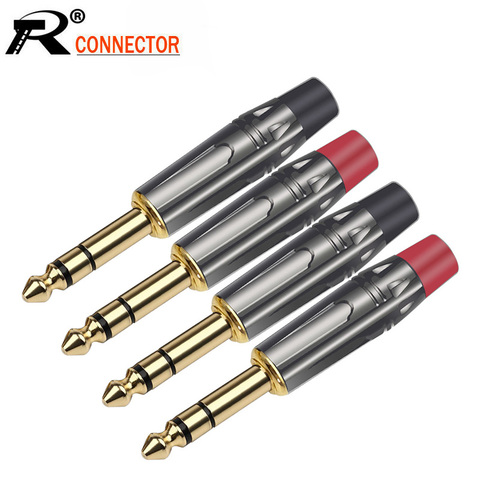 2PCS Stereo Jack 6.35MM Male Plug Wire Connector Guitar Microphone MIC 6.3MM Plug Audio Video DIY ► Photo 1/6