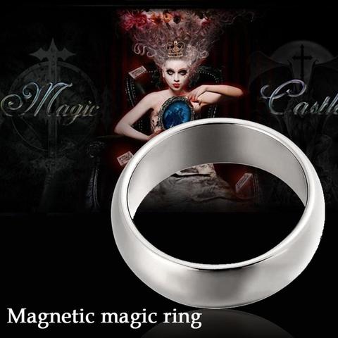 Ring Magic Tricks Strong Magnetic Magnets Ring Coin Finger Decoration 18/19/20/21mm Size Magic Ring Props Tools ► Photo 1/6