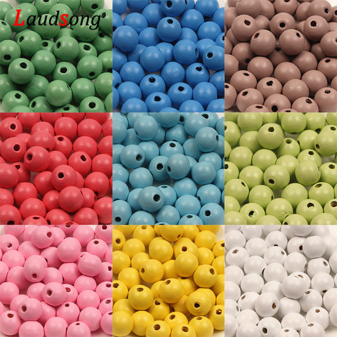 200pcs Natural Wood Beads Mixed Color Wooden Round Ball Spacer Loose Beads For Jewelry Making DIY Bracelet Necklace 8/10/12mm ► Photo 1/5