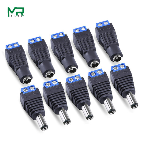 10pcs /5 sets blue  Male + Female 12V 2.1x5.5MM DC Power Jack Plug Audio AUX free welding socket Connector ► Photo 1/5