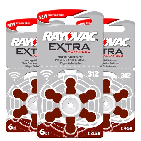 RAYOVAC EXTRA 60 PCS Zinc Air Performance Hearing Aid Batteries A312 312A ZA312 312 PR41 Hearing Aid Battery A312 Free Shipping ► Photo 1/5