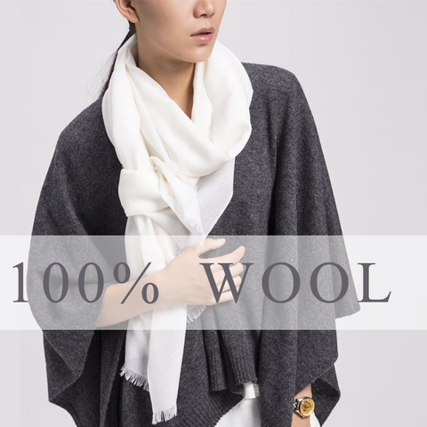 Wool Scarf Women winter shawls and wraps luxury brand Fashion scarfs for ladies poncho scarves women 2022 white warp ► Photo 1/6