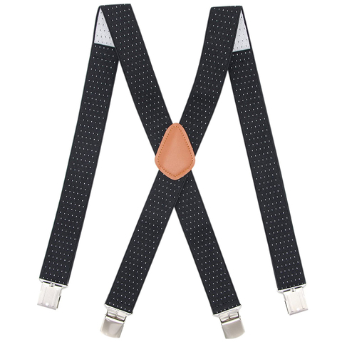 Large Size Heavy Duty Suspenders for Men With 4 Strong Clips X-Back Adjustable Elastic Vintage Mens Braces Trousers Pants Straps ► Photo 1/6