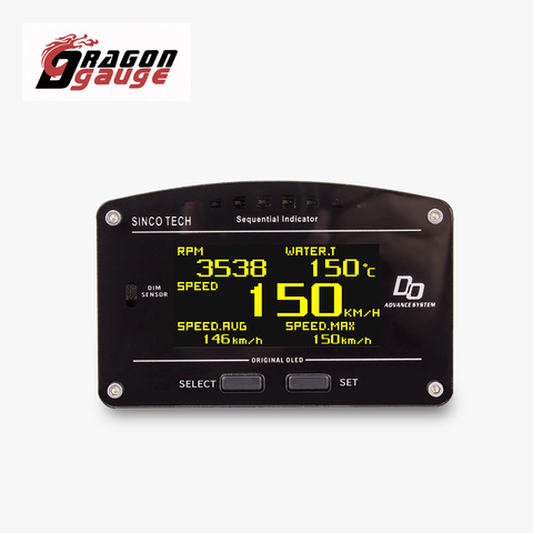 DRAGON GAUGE 10 in 1 Race Dash Panels OLED Digital Display Full Sensor Kit Car Multi-Function Dashboard Fit for 12V Car ► Photo 1/6