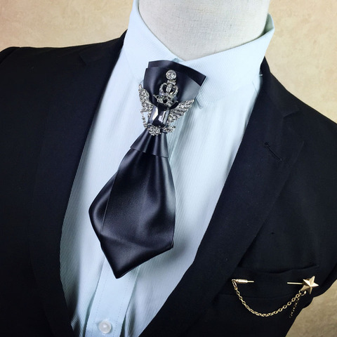 i-Remiel High-end Multilayer Retro British Rhinestone Bow Tie Brooch Men's Brooches Pins General Bowtie Cravat Shirt Accessories ► Photo 1/6