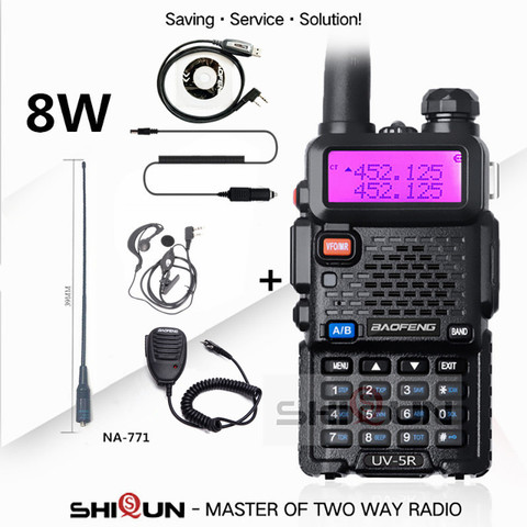 Baofeng UV-5R 8W High Power 8 Watts powerful Walkie Talkie long range 10km VHF/UHF dual Band Two Way Radio pofung uv5r hunting ► Photo 1/6