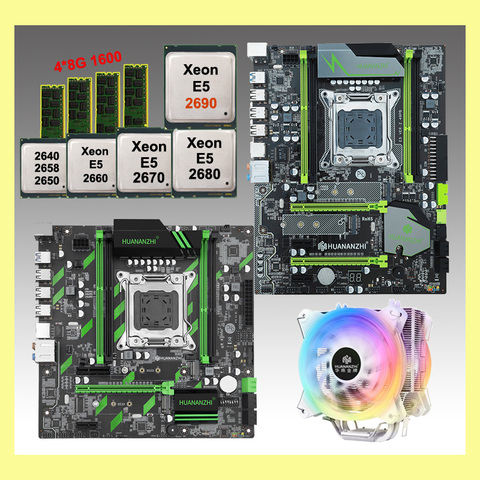 HUANANZHI motherboard DIY X79 Pro X79-ZD3 motherboard set with Xeon E5 2690 2670 2640 good quality CPU cooler RAM 32G(4*8G) RECC ► Photo 1/6