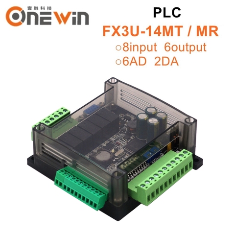 FX3U-14MR FX3U-14MT PLC industrial control board 8 Input 6 Output 6AD 2DA and RS485 RTC Compatible with FX1N and FX2N ► Photo 1/4