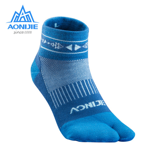 AONIJIE 2 Pairs/Set E4805 Outdoor Sports Running Athletic Performance Tab Training Cushion Compression Two Toe Socks Walking ► Photo 1/6