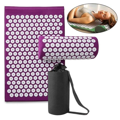 VIP Massage Mat Acupressure Mat Yoga Lotus Spike Relieve Back Body Pain Spike Applicator Yoga Mat Bag Pranamat ► Photo 1/6