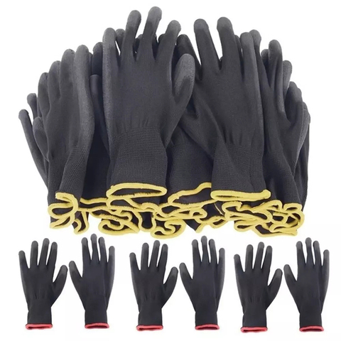 Labor Lnsurance Work Gloves PU Gloves Nylon Protective Construction Auto Repair Gloves Multifunctional Wear-Resistant Gloves ► Photo 1/6