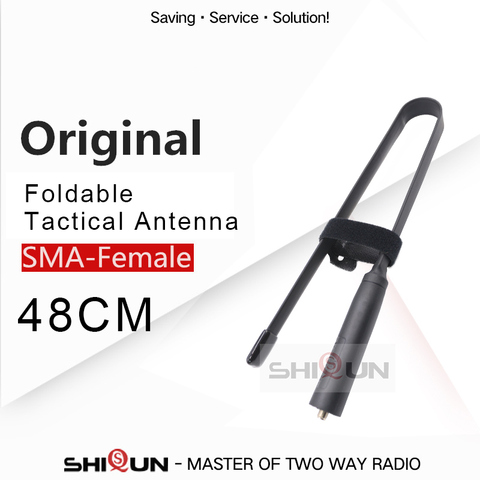 Tactical Antenna SMA-Female Dual Band VHF UHF 144/430Mhz Foldable Antenna Walkie Talkie UV-5R UV-82 UV-5R UV-9R PLUS SMA-F ► Photo 1/2