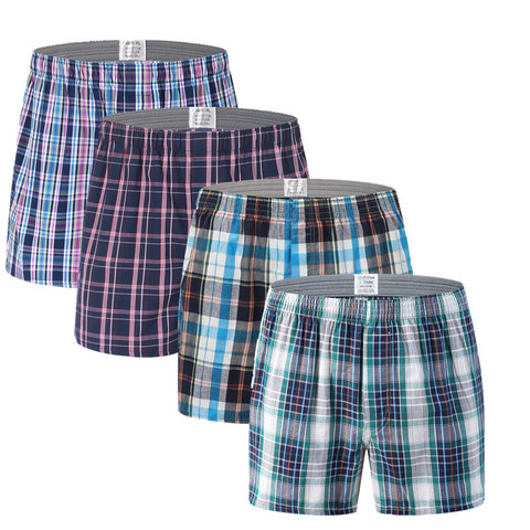 40-150KG Lounge Pajama Sleep Cotton Homme Arrow Men's Underwear Shorts Boxers Casual Home Woven Bottoms Boxers Plus size 4PCS ► Photo 1/6