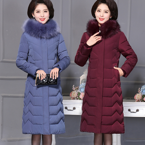 Oversize Winter Jacket For Women Long Down Cotton Coats Parka Jacket Women Warm Thick Overcoat Hooded Down Jacket Plus Size 7XL ► Photo 1/6