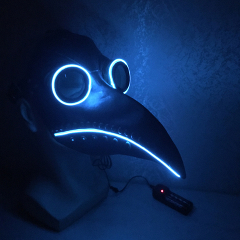 LED Plague Doctor Mask Latex Twinkle Mask Steam Punks Halloween Doctor Schnabel Cosplay Steampunks LED Flash Masks Carnival ► Photo 1/5