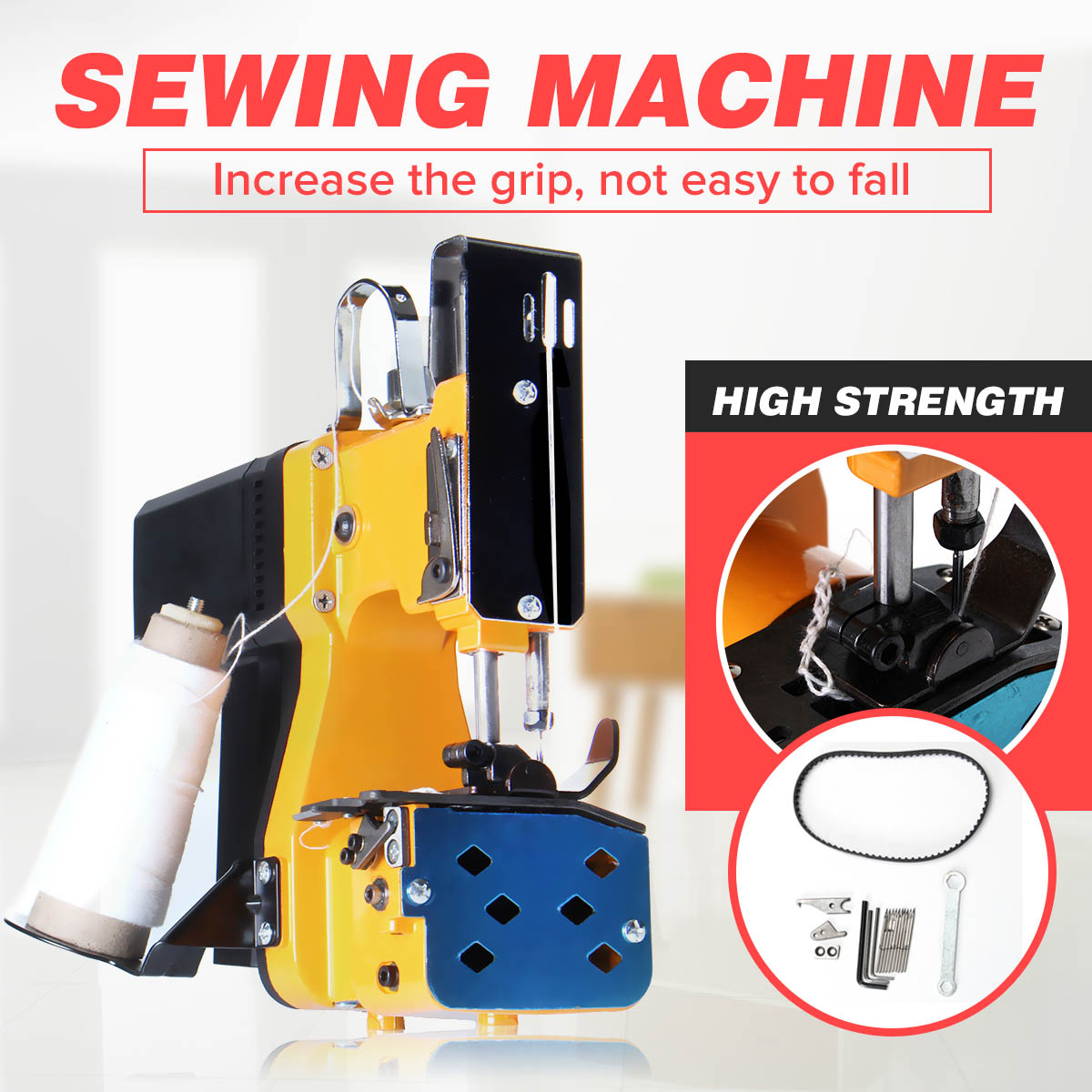 Mini Electric Sewing Machine Kit 220V Handheld Bag Closer Stitching Sealing Machines for Industrial and  Home Textile with Plug ► Photo 1/6