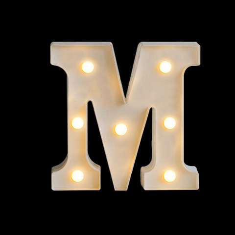 Luminous LED Letter Night Light Creative 26 English Alphabet Battery Lamp Romantic Wedding Party Decoration Christmas Gift 16cm ► Photo 1/6