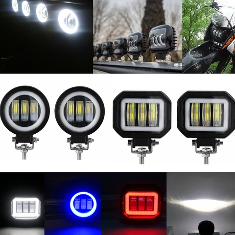 1/2pcs 30W LED Work Light 12V Car Auto SUV ATV 4WD 4X4 Offroad LED Driving Fog Lamp Motorcycle Truck Headlight ► Photo 1/6
