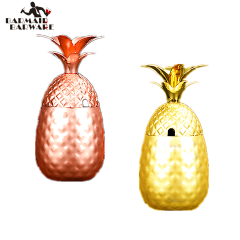 400ml/550ml/900ml Pineapple Mug Pineapple Cups Tumbler Cocktail Mug Stainless Steel Beer Cups Moscow Mug Copper Mug ► Photo 1/5