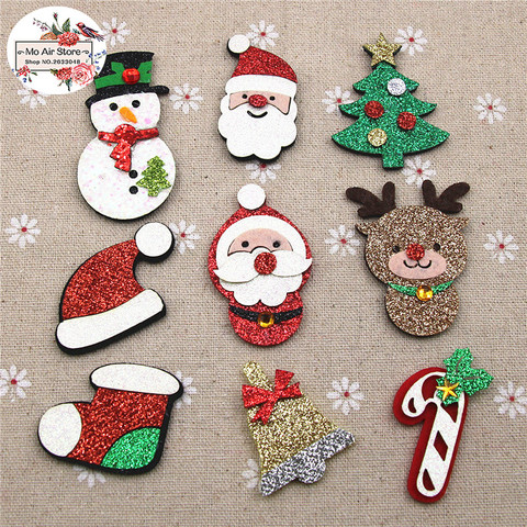 Non-woven Cloth Sequins patches Christmas tree/snowman/bell/reindeer Appliques for clothes Sewing Supplies diy craft ornament ► Photo 1/6