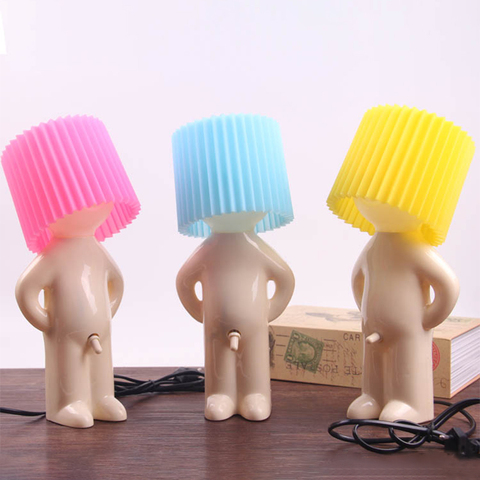 New Creative Night Light LED Naughty Boy Bedside Plug-in Energy-Saving Cartoon Table Desktop Lamp Decoration Kids Gift Lighting ► Photo 1/6