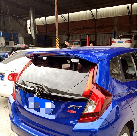 ABS Plastic Unpainted Primer Color Rear Boot Trunk Wing Spoiler Car Accessories For Honda Fit Jazz 2014 2015 2016 2017 ► Photo 1/5