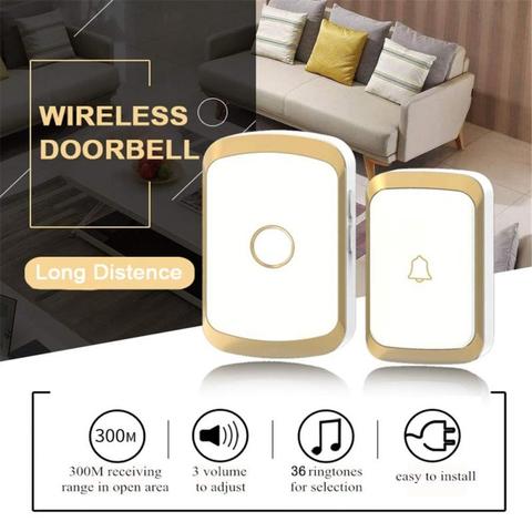 2022 Home Security Wireless Doorbell Waterproof AC 100-240V 300M Range Door Bell ► Photo 1/6