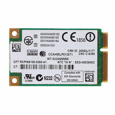 2.4 GHz & 5.0 GHz 5300 533AN_MMW Wireless WLAN WiFi Mini PCIe Card 802.11n+ 450Mbps Device Module WiFi Link Card Drop Shipping ► Photo 1/6