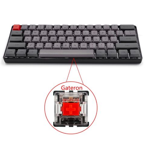 RGB LED Backlit Wired Mechanical Keyboard,Portable Compact Waterproof Mini Gaming Keyboard 61 PBT Keycaps Gateron Switcs ► Photo 1/6