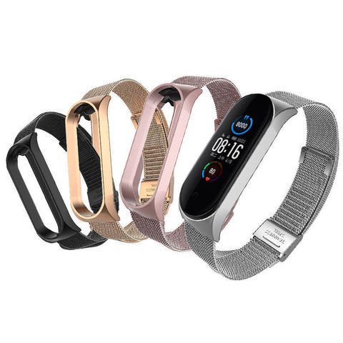For Mi Band 5 4 Magnetic Strap Wrist Metal Screwless Stainless Steel Miband 5 4 Wristbands Strap For Xiaomi Mi Band 4 3 Bracelet ► Photo 1/6