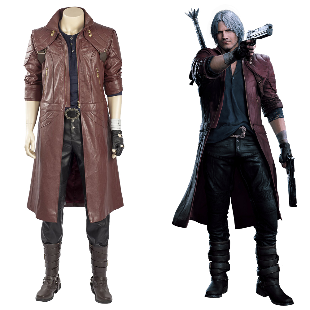 Manluyunxiao Dante Cosplay Deluxe Male High Boots Dmc 5 Outfit Leather  Shoes Carnival Halloween Costumes For Kids Men - Shoes - AliExpress