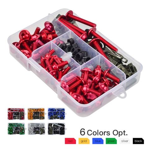 177PCS/Set CNC Alloy M6 M5 Fairing Bolts Kit Bodywork Screws Nut For Motorcycle 6 colors ► Photo 1/6