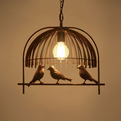 Nordic bird lights Bedroom dining room pendant lamp Amercian country droplight kitchen restaurant headlight cafe Chandelier ► Photo 1/6