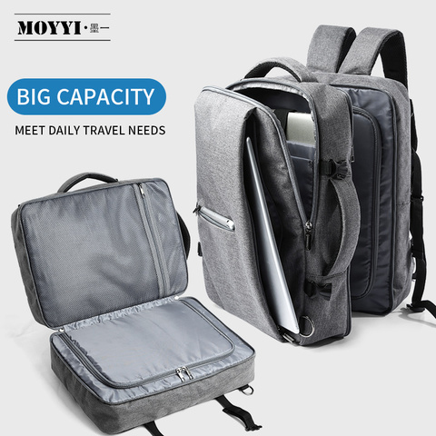 MOYYI Business Travel Double Compartment Backpacks Multi-Layer with Unique Digital Bag for 15.6 inch Laptop Mens Backpack Bags ► Photo 1/6