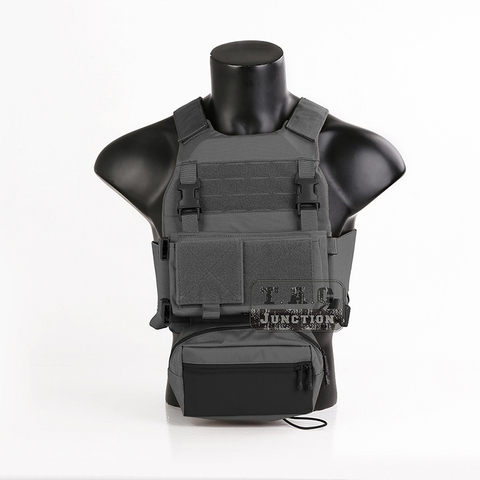 Emerson FCS Tactical Multi-Purpose Plate Carrier Vest Wolf Gray SS Style Elastic Cummerbund Sack Pouch Micro Fight Chassis Vest ► Photo 1/6