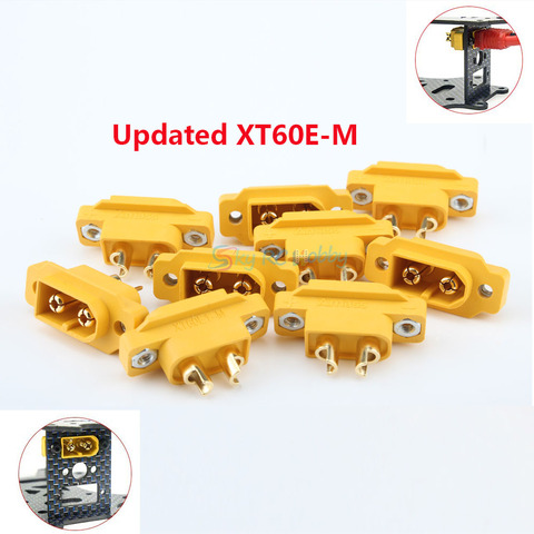 10Pcs Updated AMASS XT60E-M Mountable XT60 Male Plug Connector For Racing Models Multicopter Fixed Board DIY Spare Part ► Photo 1/6