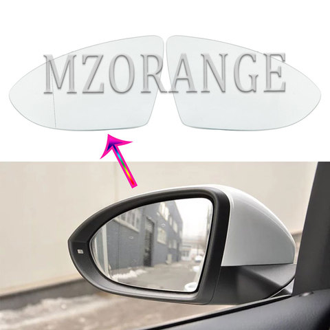 Heated Side Mirror Glass for VW for Golf 7 MK7 2013 2014 2015 2016 2017 Rear View Rearview Door Wing Mirror Glass 5G0857521 ► Photo 1/6