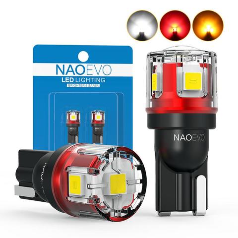 NAO W5W T10 LED CANBUS No Error 5W5 12V 24V 5W 750Lm Super Bright Car Interior Side Light 194 3030 SMD Auto Bulb White Amber Red ► Photo 1/6